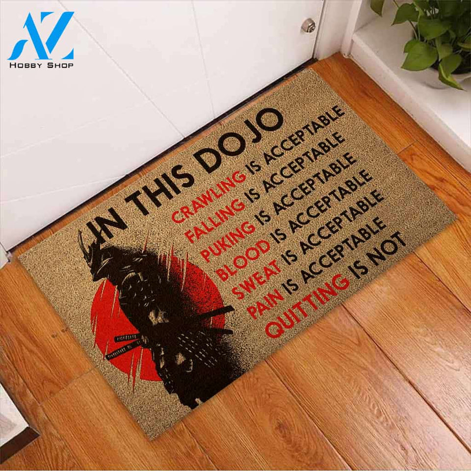 Fear Does Not Exist In This Dojo - Samurai Coir Pattern Print Doormat