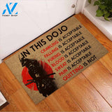 Fear Does Not Exist In This Dojo - Samurai Coir Pattern Print Doormat