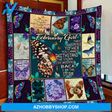 February Girl I Am The Storm Butterfly Gift Fleece Blanket
