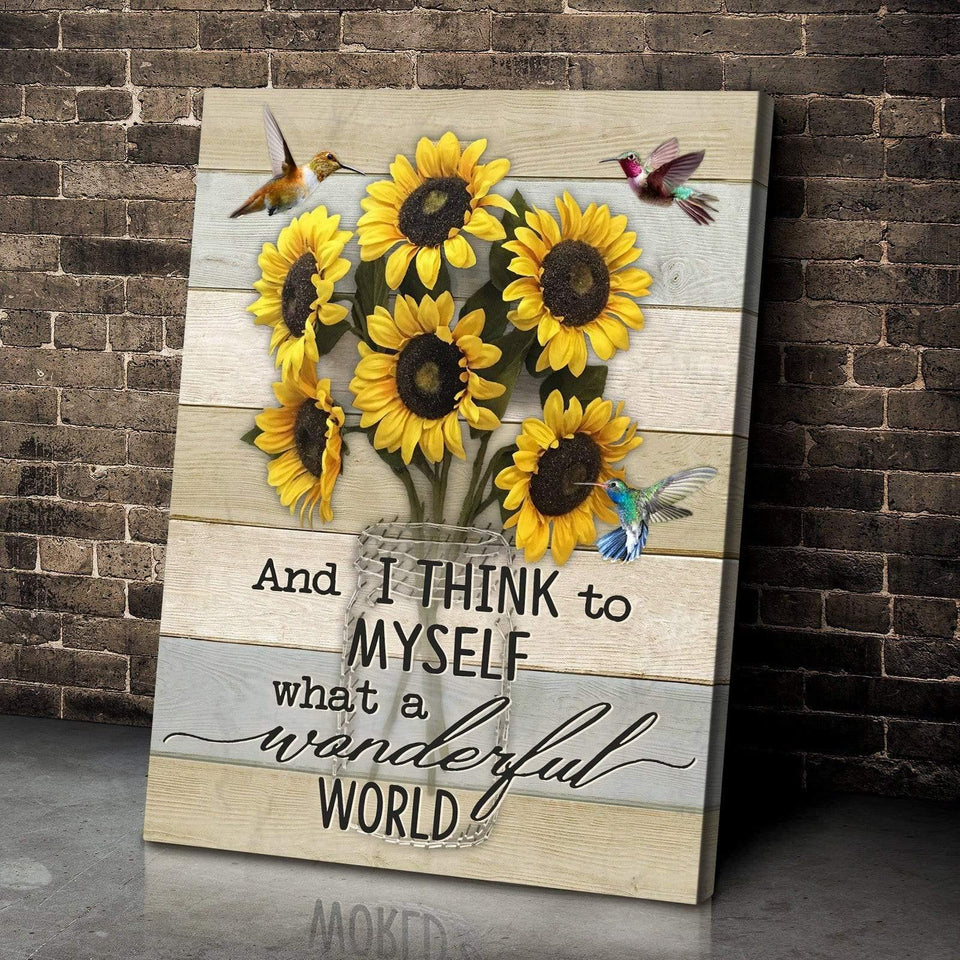 Wonderful World Hummingbird Wall Art Canvas