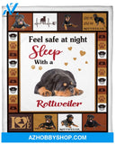 Feel Safe At Night Sleep With A Rottweiler Blanket Gift For Dog Lovers Birthday Gift Home Decor Bedding Couch Sofa Soft