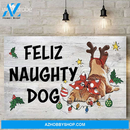Feliz Naughty Dog Canvas Prints Wall Art - Matte Canvas
