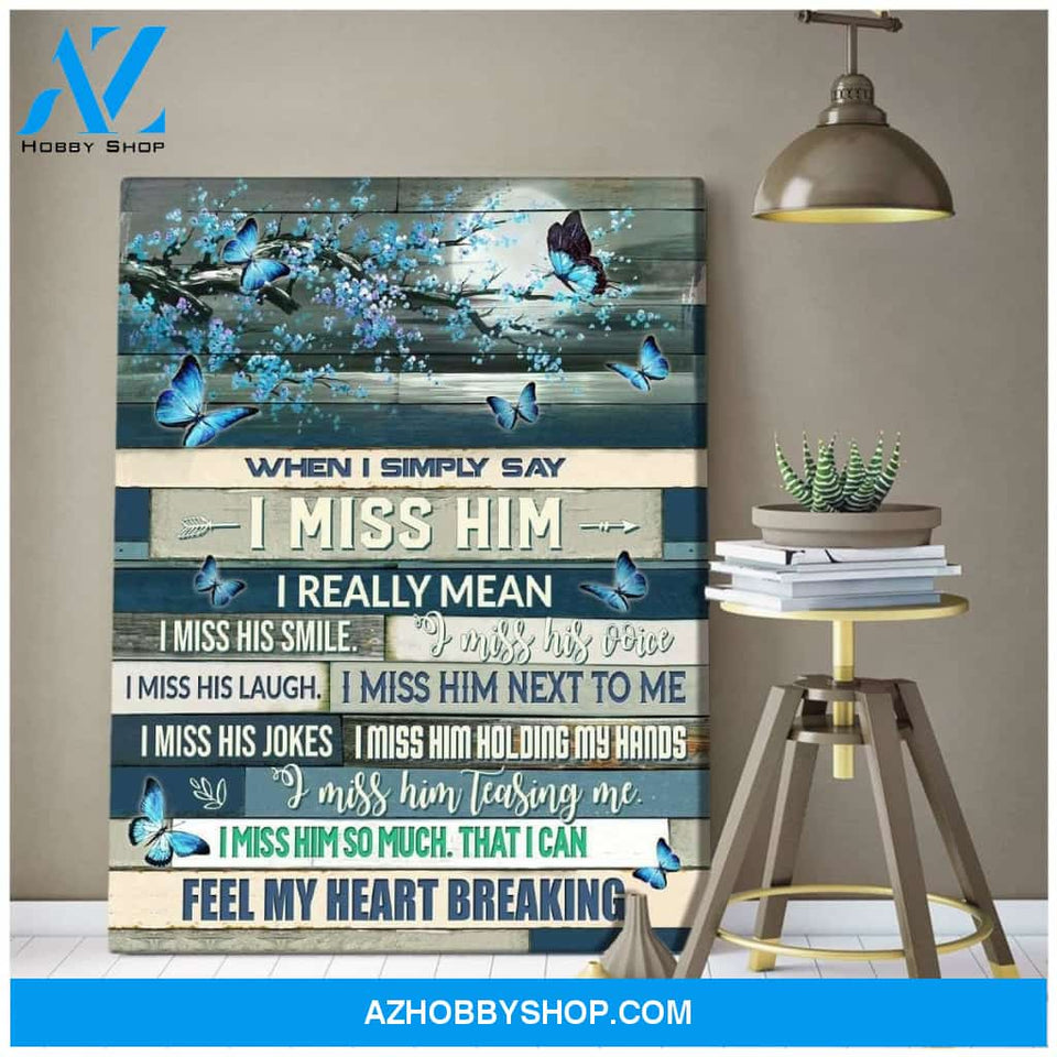 Fell My Heart Breaking Butterfly Wall Art Canvas