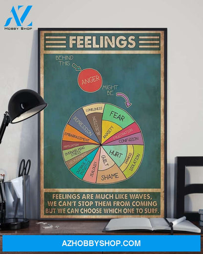 Teacher Classroom Canvas Fellings Are Much Like Waves, Student Wall Art Back to School Gift for Teacher