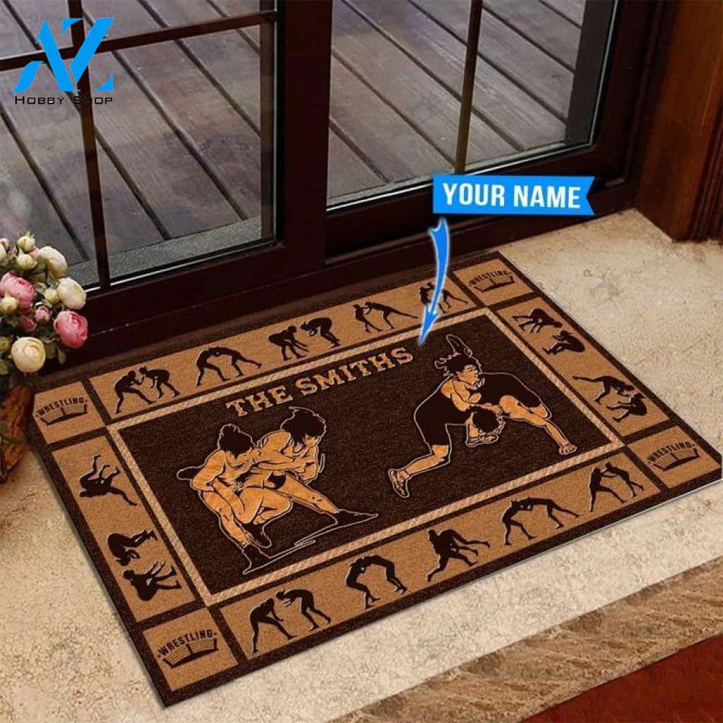 Female Wrestling Basic Brown Custom Doormat