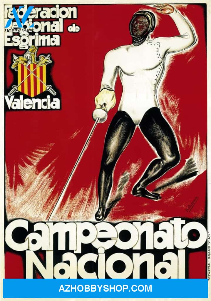 Fencing Competition Promotion Vintage Poster