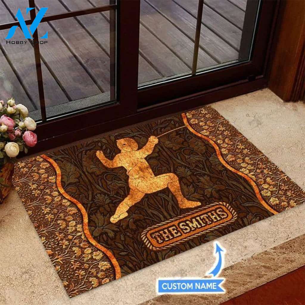 Fencing Unique Brown Custom Doormat | Welcome Mat | House Warming Gift