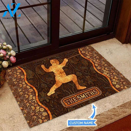 Fencing Unique Brown Custom Doormat | Welcome Mat | House Warming Gift