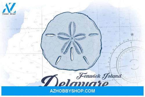 Fenwick Island Delaware Sand Dollar Blue Coastal Icon