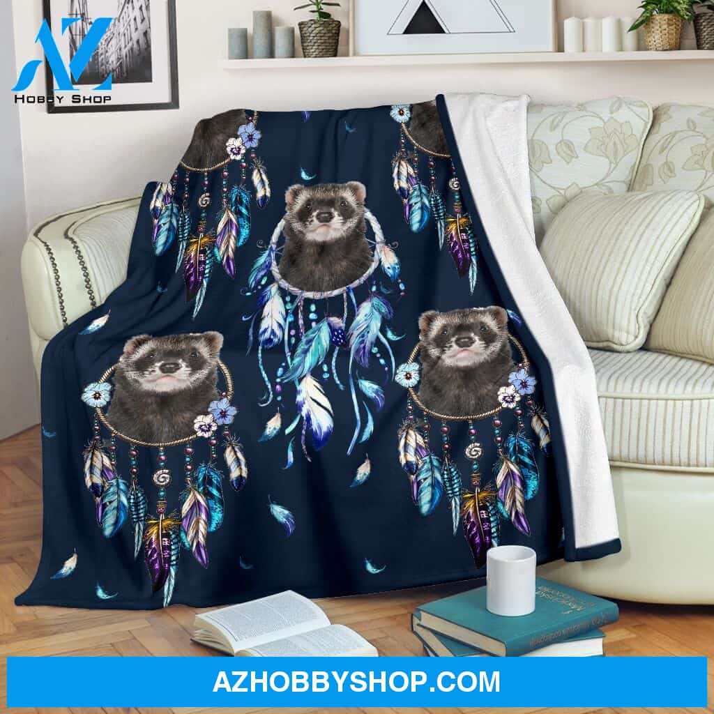 Ferret dream catcher Fleece Blanket