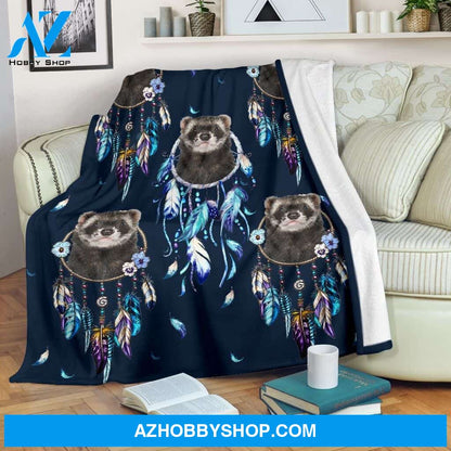 Ferret dream catcher Fleece Blanket