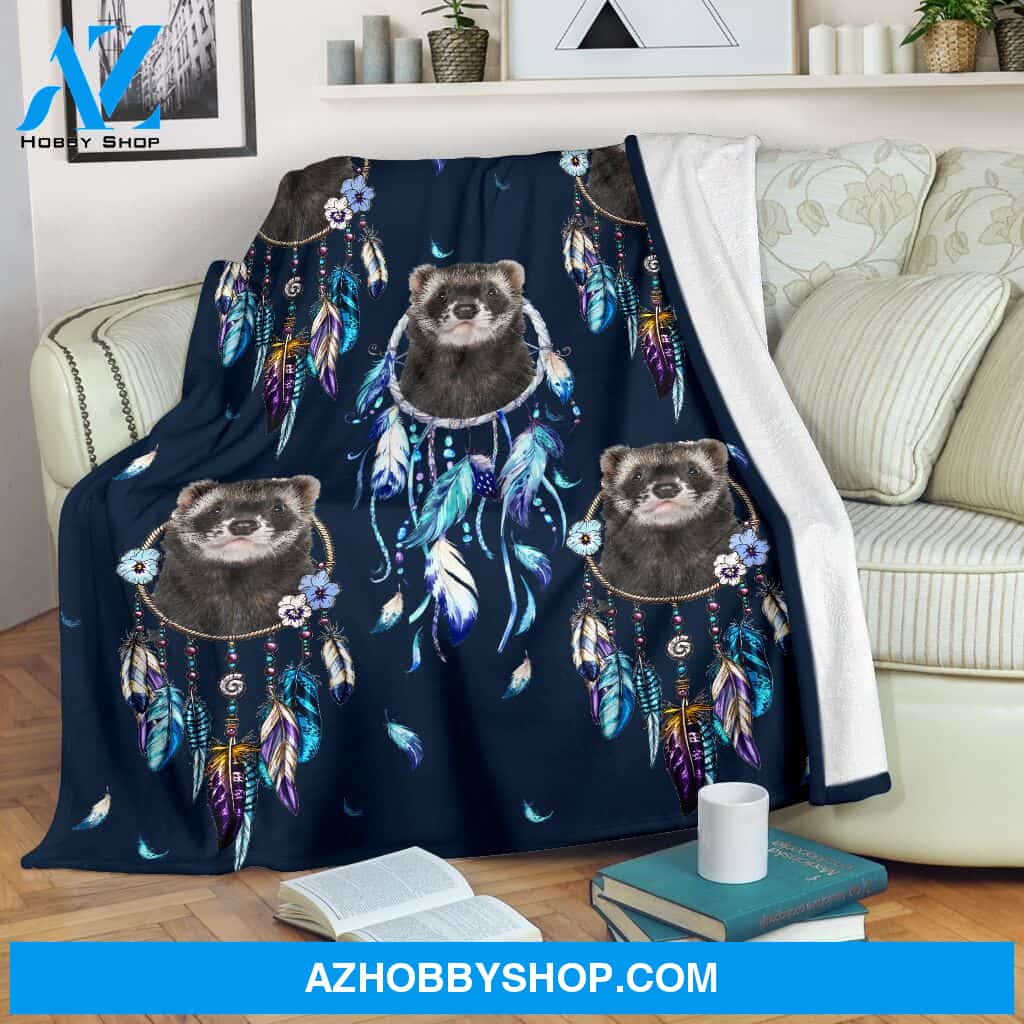 Ferret dream catcher Fleece Blanket