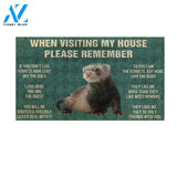 Ferrets Cute - When Visting My House Please Remember Doormat Welcome Mat House Warming Gift Home Decor Funny Doormat Gift Idea