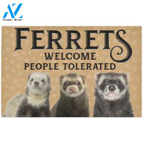 Ferrets Welcome People Tolerated Doormat Welcome Mat Housewarming Gift Home Decor Funny Doormat Gift For Ferret Lovers