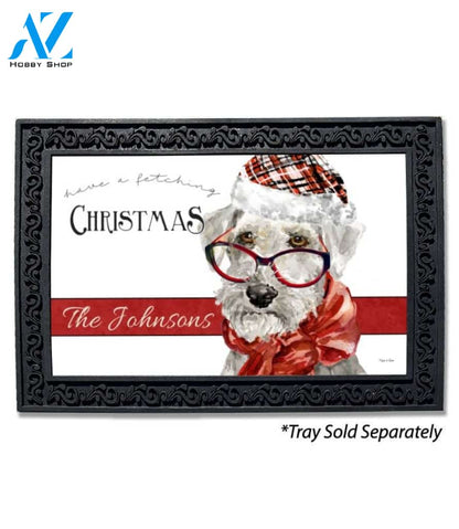 Fetching Christmas Schnauzer Personalized Doormat - 18" x 30"