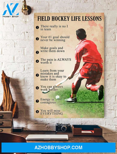 Field Hockey Life Lessons Vertical Wall Art Canvas Prints Kids Gift Ideas