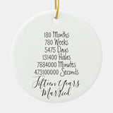 Fifteenth Anniversary 15Th Married Years Wedding Ceramic Ornament