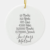 Fifth Anniversary 5Th Married Years Wedding Lover Ceramic Ornament