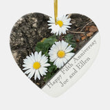 Fifth Wedding Anniversary Daisy Ceramic Ornament