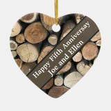 Fifth Wedding Anniversary Editable Ceramic Ornament