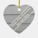 Fifth Wedding Anniversary Editable Ceramic Ornament