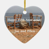 Fifth Wedding Anniversary Editable Ceramic Ornament