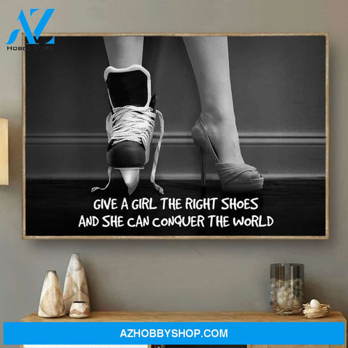 Figure Skating Give A Girl The Right Shoes - Matte Canvas, Gift for you, gift for her, gift for figure skating lover