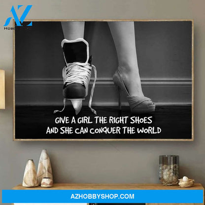 Figure Skating Give A Girl The Right Shoes - Matte Canvas, Gift for you, gift for her, gift for figure skating lover