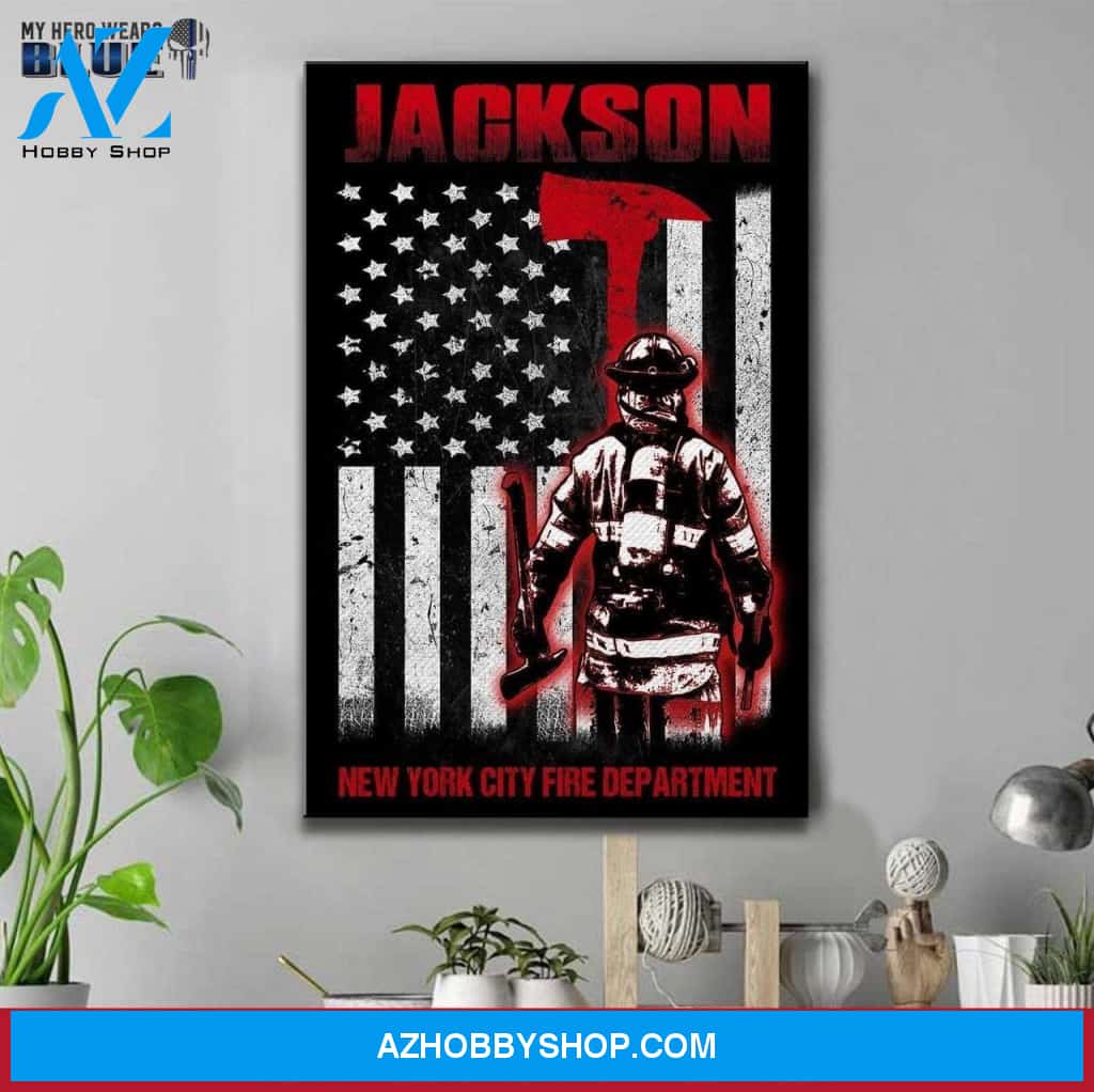 Firefighter Bunker Gear Name And Department Full Hd Personalized Customized Canvas Art Wall Art Wall Decor