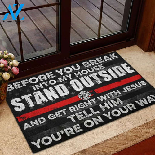 Firefighter DoormatFirefighterThin Red Line DoormatFirefighter Funny Doormat