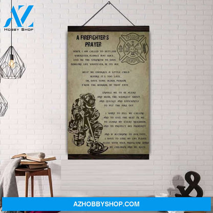 (Cv114) Firefighter Hanging Canvas – A Firefighter’S Prayer.