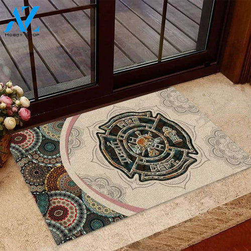 Firefighter Mandala Doormat