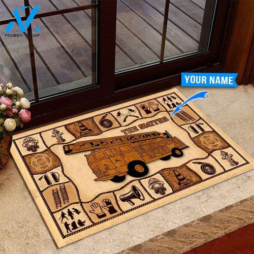 Firefighter Old Basic Custom Doormat