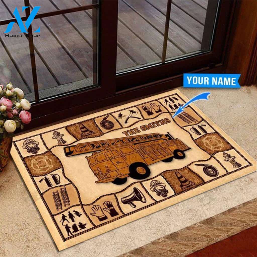 Firefighter Old Basic Custom Doormat | Welcome Mat | House Warming Gift