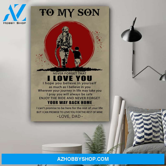 G- Firefighter poster - Dad to Son - I love you
