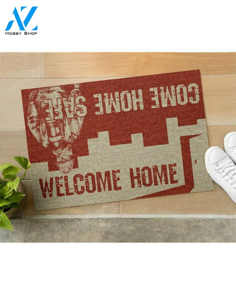 Firefighter Welcome Home Come Home Safe Indoor And Outdoor Doormat Warm House Gift Welcome Mat Gift For Firefighter