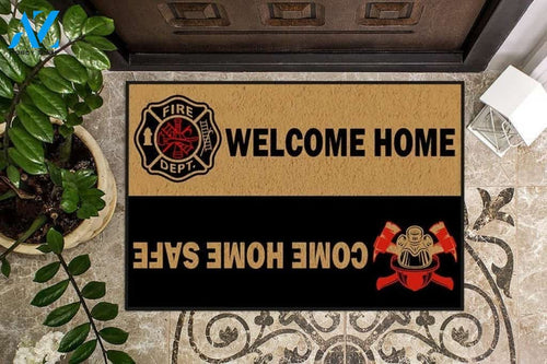 Firefighter - Welcome Home Doormat Welcome Mat House Warming Gift Home Decor Funny Doormat Gift Idea