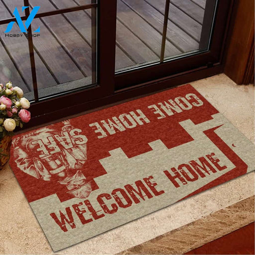 Firefighter Welcome Home Indoor And Outdoor Doormat Warm House Gift Welcome Mat Meaning Gift For Firefighter