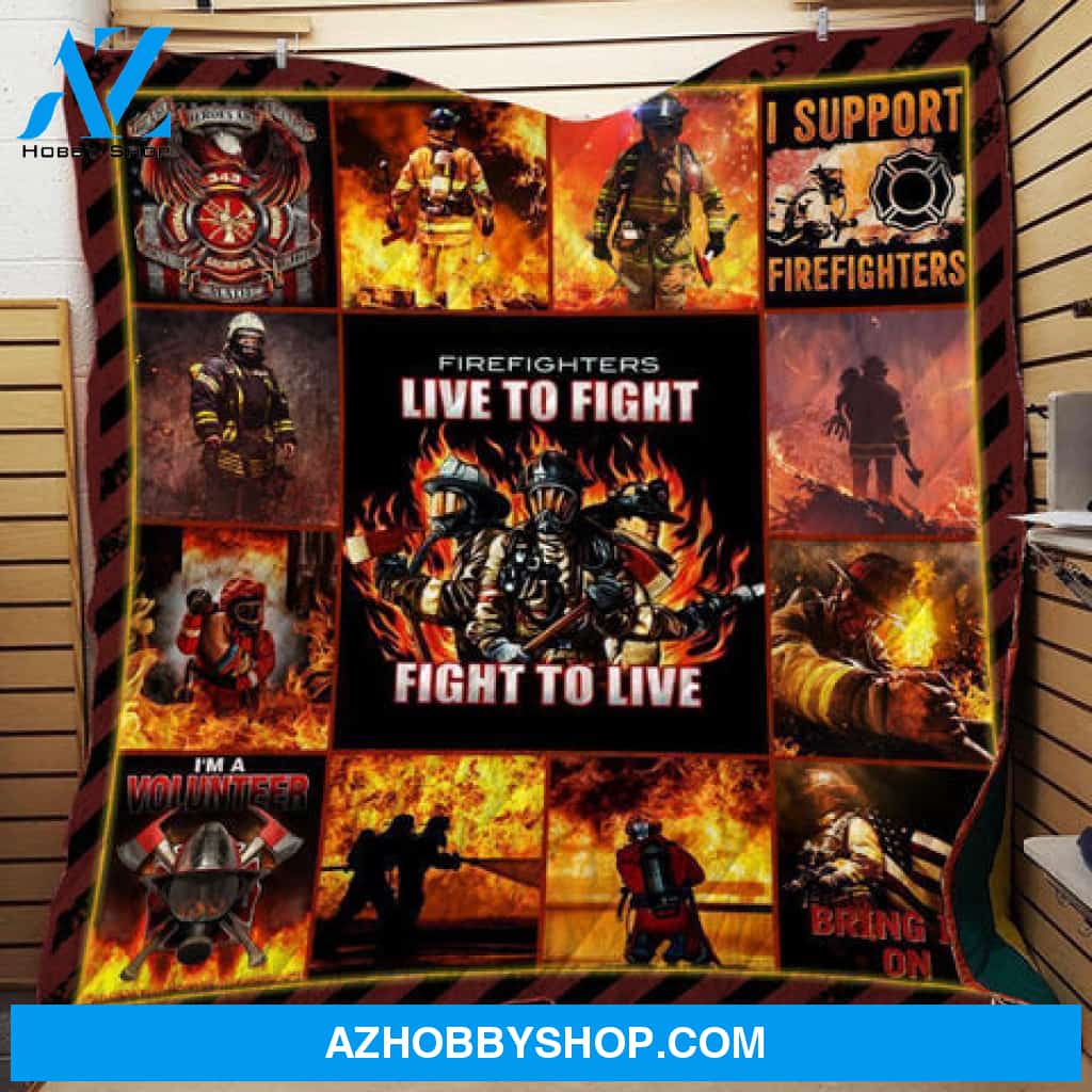 Firefighters Blanket, Live To Fight Fight To Live Gift Fleece Blanket