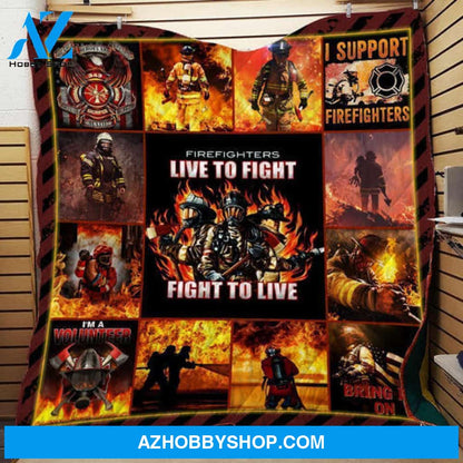 Firefighters Blanket, Live To Fight Fight To Live Gift Fleece Blanket
