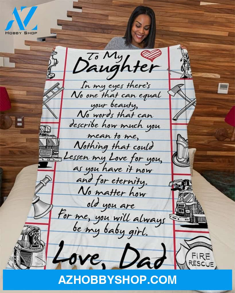 Firefighter's Daughter Premium Fleece Blanket