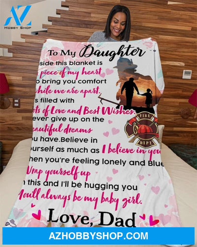 Firefighter's Daughter Premium Fleece Blanket