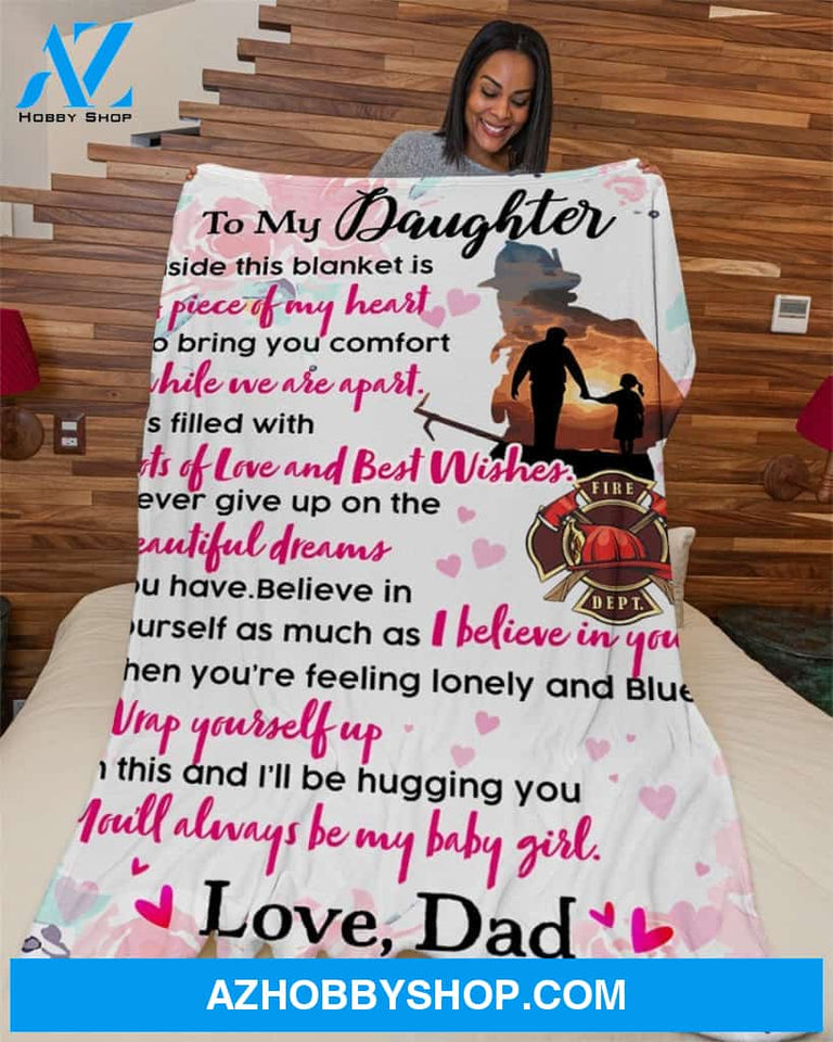 Firefighter's Daughter Premium Fleece Blanket Home Decor Bedding Couch Sofa Soft and Comfy Cozy