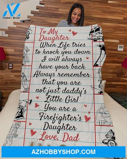 Firefighter's Daughter Premium Fleece Blanket Home Decor Bedding Couch Sofa Soft and Comfy Cozy