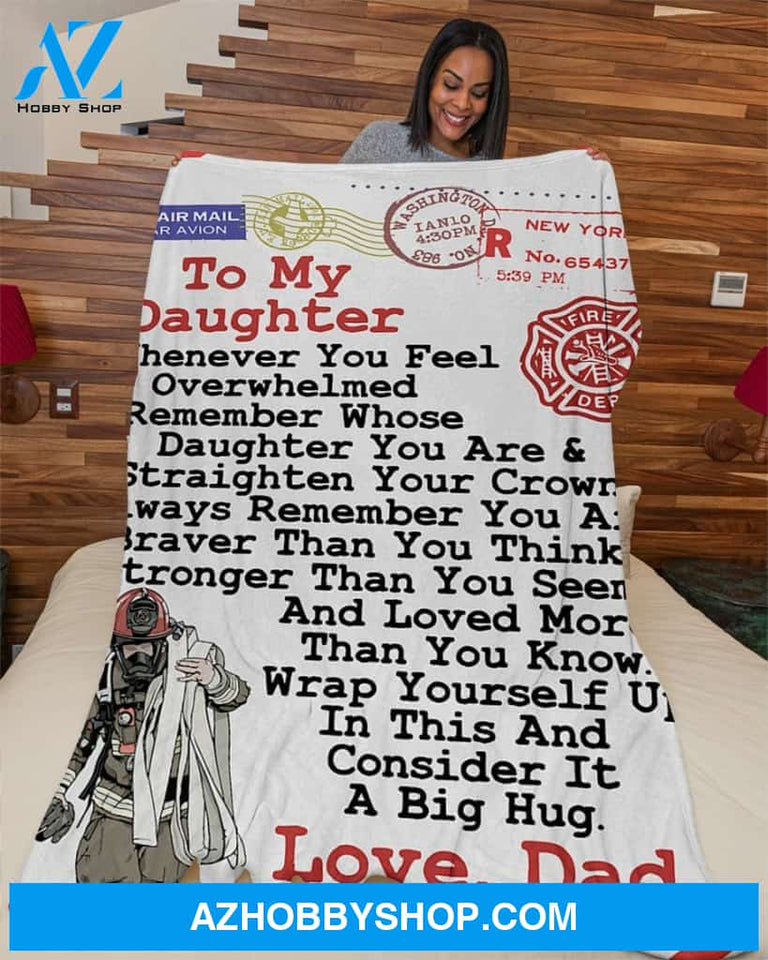 Firefighter's Daughter Premium Fleece Blanket Unique Gifts