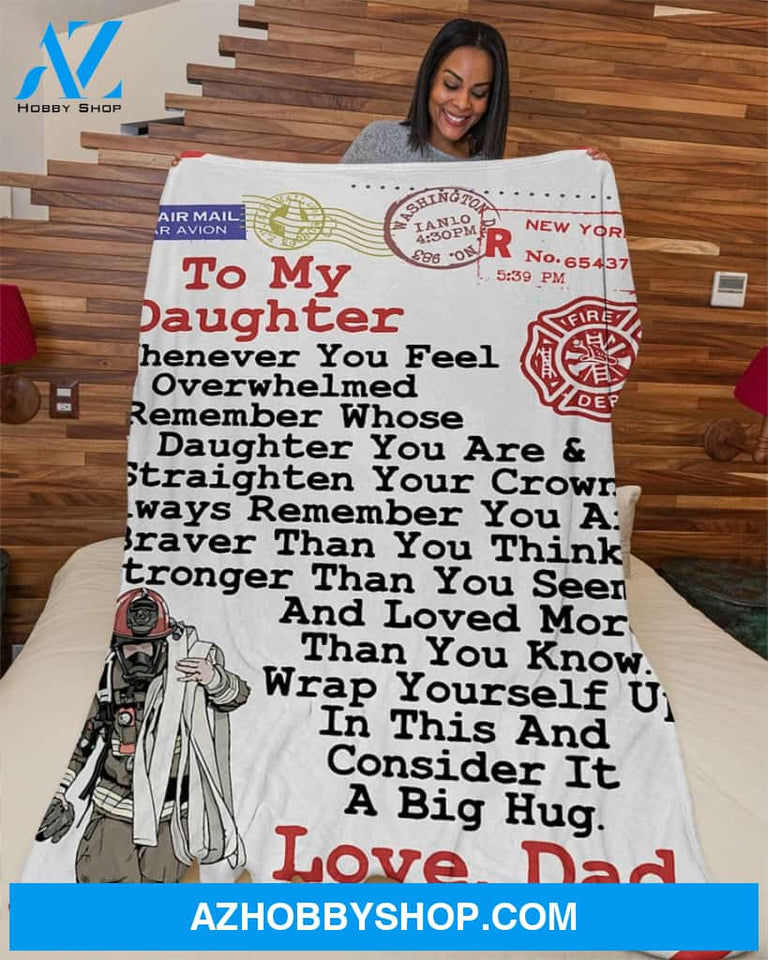 Firefighter's Daughter Premium Fleece Blanket Unique Gifts