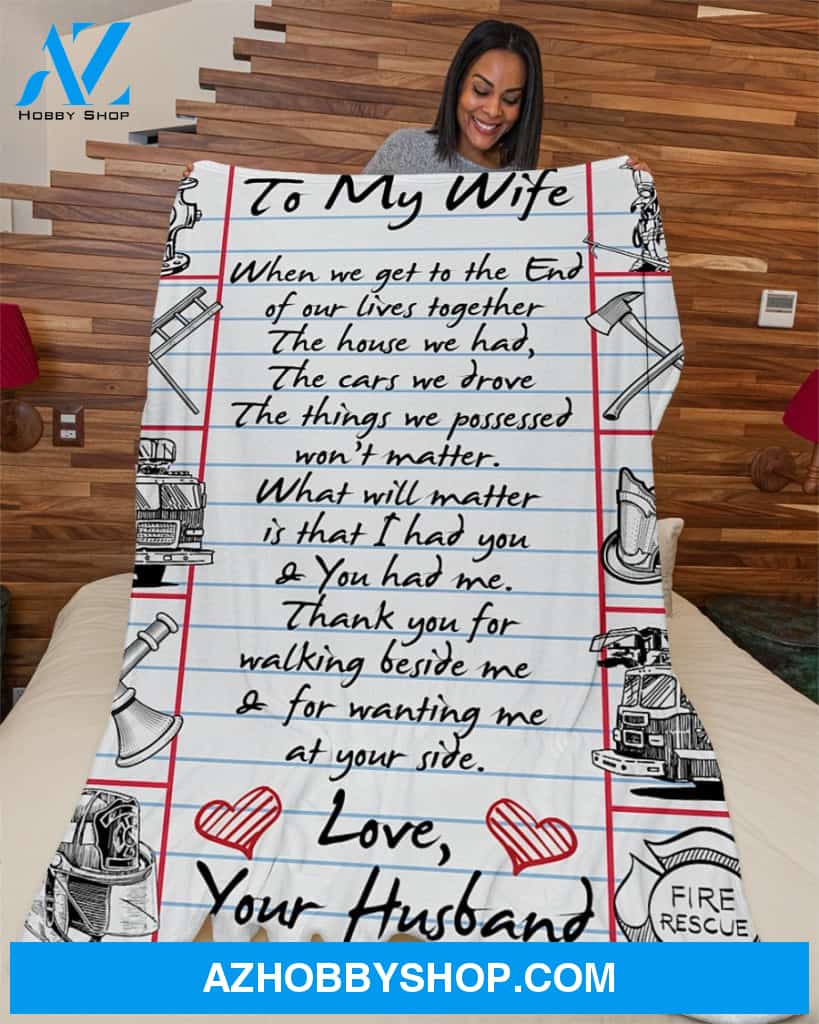 Firefighter's Wife Premium Fleece Blanket Home Decor Bedding Couch Sofa Soft and Comfy Cozy