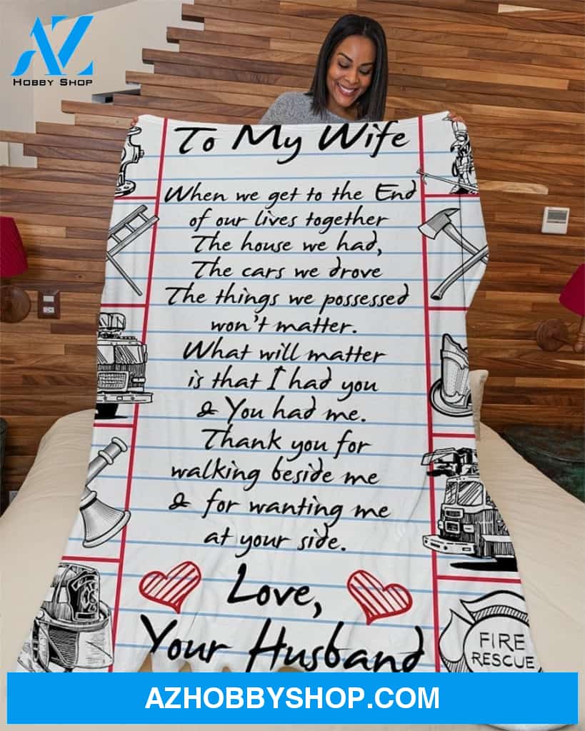 Firefighter's Wife Premium Fleece Blanket Home Decor Bedding Couch Sofa Soft and Comfy Cozy