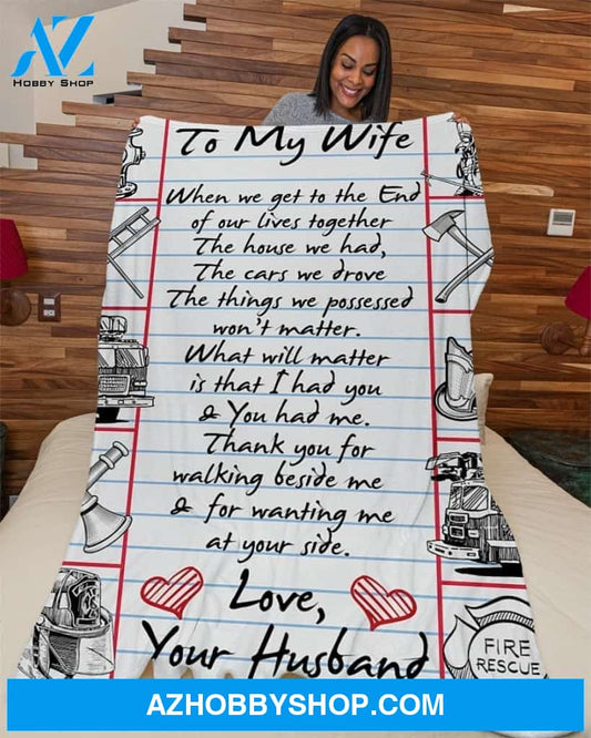 Firefighter's Wife Premium Fleece Blanket Home Decor Bedding Couch Sofa Soft and Comfy Cozy
