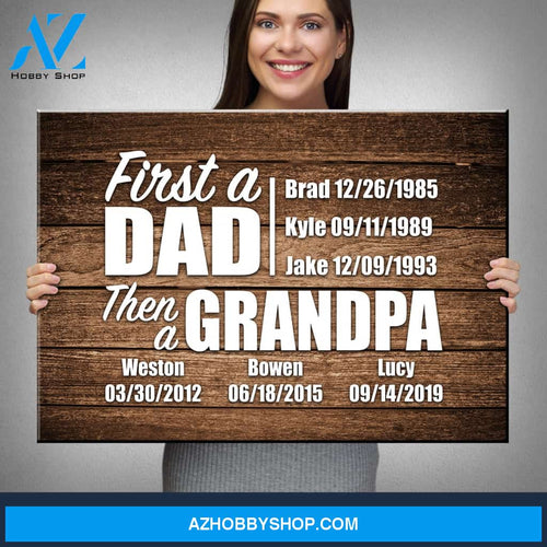 First A Dad Premium Canvas